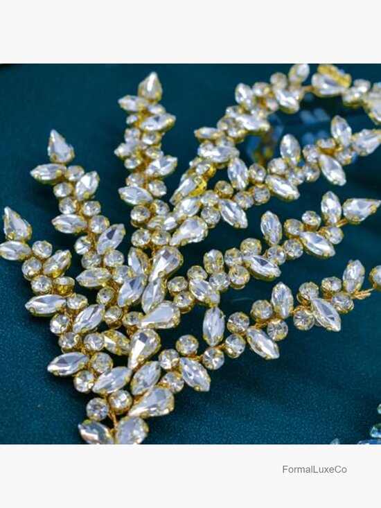 Handmade Bridal Headband Wedding Hair Piece Headband Rhinestone Branch Headpiece